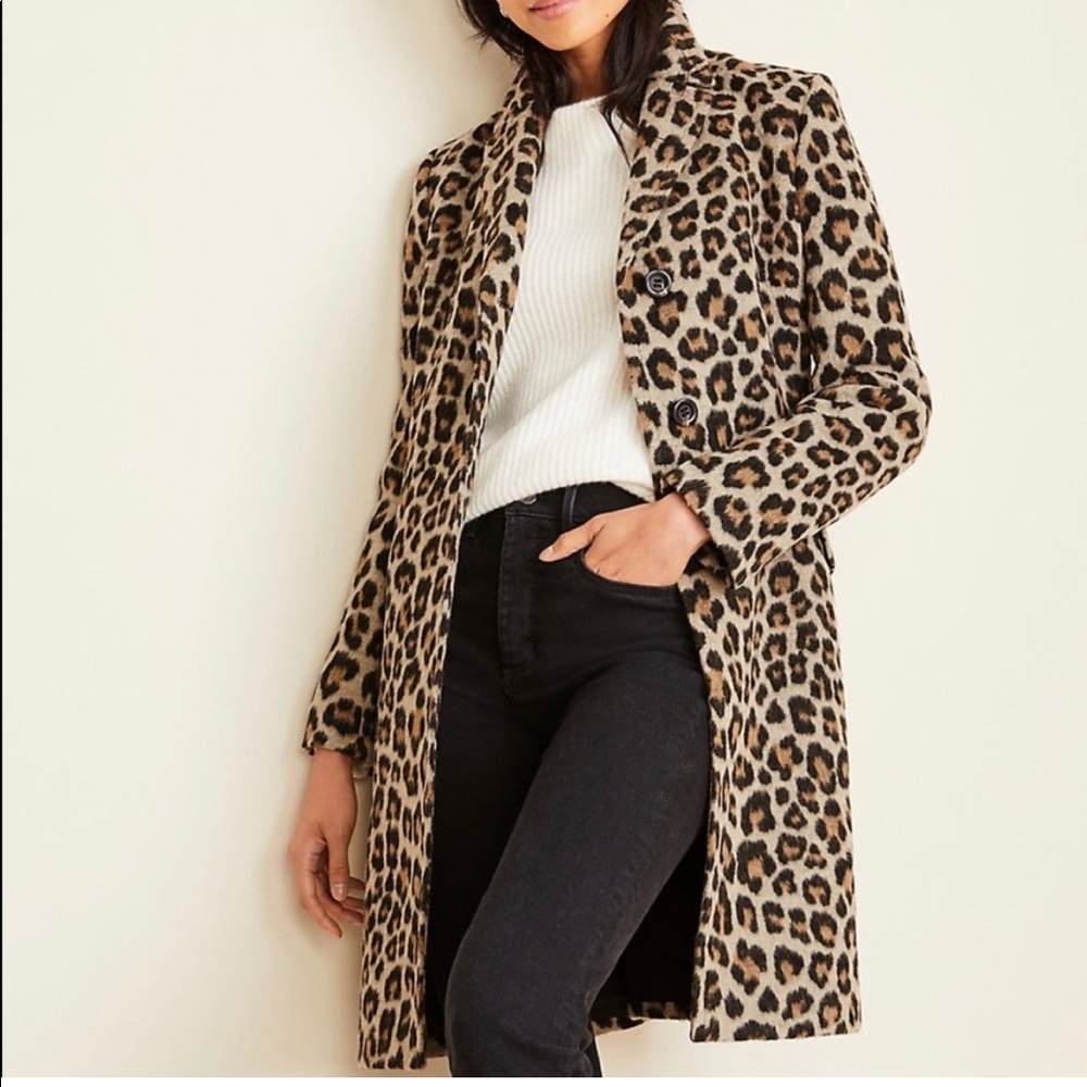 Brushed Leopard Chesterfield Coat